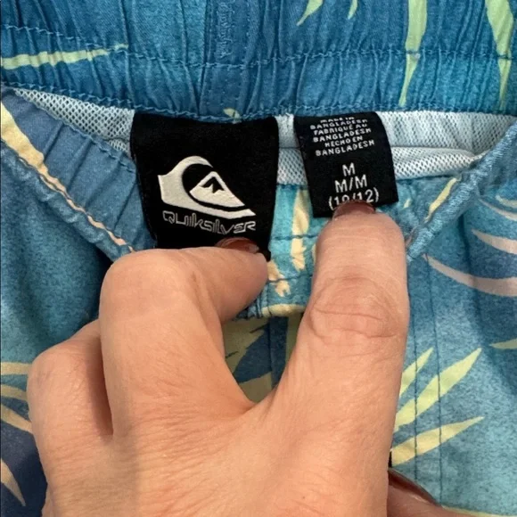 Quiksilver Tropical Blue and Tan swim trunks - Picture 2 of 5